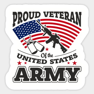 Proud Veteran United States Army National Pride Sticker